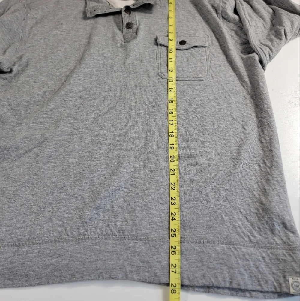 Lucky Brand Men's Long Sleeve Henley 2XL XXL grey SOFT pocket Pullover